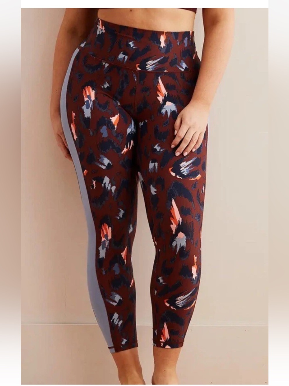 Aerie Chill. Play. Move. Rust leopard high-rise leggings size Large